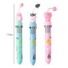 20pcs Cartoon 10 Colors Ballpoint Pen 0.7mm Cute Students Stationery Writing Tools Pendant Pens Office School Student Gift Prize