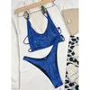 Bustiery Corsets damskie stroje kąpielowe seksowne błyszczące backless kobiety stroju kąpielowe bikini 2023 z zestawami mody z stringami pływanie do kostiumów kąpielowych Brazylijskie MC25