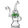 Narghilè bellissimo stile piegato cartone animato applique vetro gorgogliatore acqua favoloso uovo blu verde purpledab rig 10 pollici altezza 14 mm ciotola di vetro