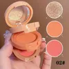 3 Decked Blush Natural Highlight Contouring Dual Use For Eyeshadow Powder Three-color 3 In 1 Portable Blush Powder by DHL