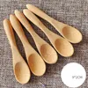 500pcs 9CM/10 CM Mini Wooden or Bamboo Spoon Baby Honey Spoon Ice Cream Spoons SN4407