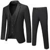 Trajes de hombre (pantalones de chaleco de chaqueta) Traje de hombre Slim Fit 3 piezas Gris Casual Prom Tuxedos Novio con solapa de pico Negocios para boda 5XL 6XL