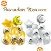 Andere Event Party Supplies 1Set Eid Mubarak Ballons Gold Silber Helium Konfetti Ballon für muslimische Luftball Ramadan Festival Dekorat Dhupm