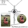 Pendant Necklaces EthShine 925 Silver Customized Cross Projection Necklace Christmas Gift Creative Photo Projection Gift for Friends and Family Z230707