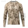 Akcesoria rybackie koszule rybackie Huk Performance odzież UPF50+ Odzież rybacka z filtrem przeciwsłonecznym Kamuflila z długi rękaw zużycie nuta nowa camisa de pesca hkd230706