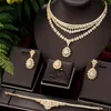 Necklace Earrings Set GODKI Luxury Elegant 4 PCS Bracelet Ring For Noble Women Bridal Wedding Party Show 2023