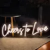 Bröllopsbelysning Cheers To Love Led Estetisk Rum Vägghängande Neon LED-skylt För Party Dekor Presenter HKD230706