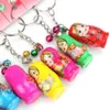 Keychains 12Pcs Set Russian Nesting Dolls Key Ring Babushka Matryoshka Figurines Kids Toy1242e