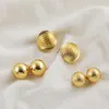 Oreille manchette Vintage plaqué or demi-cercle boule boucles d'oreilles pour les femmes simple rayure creux métal épais oreille goujons mode fête bijoux 230706