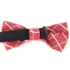 Bow Ties Striped Tie For Groom Fashion Cotton Men Women Shirt Knot Adjustable Adult Bowties Cravat Groomsmen Bowtie