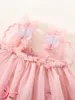 Girl Dresses Baby 3D Flower Applique Tulle Tutu Dress Sleeveless Summer Swing Beach Wedding Princess Party