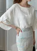 Damenblusen VONDA Damenhemden 2023 Sommer-Bluse mit ausgestellten Ärmeln, Bohemian-Stil, einfarbig, Rundhalsausschnitt, lässig, locker, Tops, Femininas, Blusas