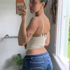 DIY Tanks Camis Xingqing y2k Espartilho Tops Mulheres Sem Mangas Curto Verão Crop Top Camisa 2022 Novas Camisetas de Festa Sweet Aesthetic Floral Renda Cami J230706