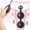 Inflable Anal Plug Enorme Negro Bdsm Expansor Butt Built in Masaje Beads Juguetes sexuales para hombres Mujeres Gay230706