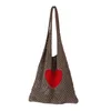 Abendtaschen Dame Retro Sommer Hobo Bag Trendy Herz Gestrickte Schulter Mesh Hohl Tote Casual Strand Geldbörse