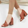 Slippers 2022 Plus Size Women's Sandals Новые летние высокие каблуки с толстыми высокими каблуками. Сандалии женского рта рыбы Z230712