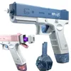 Brinquedos de armas de bolhas automáticos Pistola de água elétrica Grande capacidade Glock automático Pistola de água verão piscina praia brinquedos ao ar livre para crianças adultos 230705