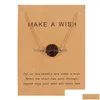 Pendant Necklaces 8 Colors Luxury Druzy Necklace For Women Round Natural Stone Gold Chains Fashion Make A Wish Card Jewelry Gift Dro Dhn4T