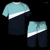 Survêtements pour hommes 2023 Impression 3D Short à manches courtes Costume T-shirt deux pièces et tendance décontractée pour femme surdimensionnée