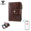 Genuine Leather Smart Wallet Tracker Anti-lost Men Card Holder Wallets Soft Bluetooth-Compatible Male Luxury Clutch Money Bag
