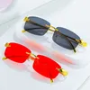 Fashion carti top sunglasses 2023 new cheetah sub-head men's color frameless glasses trend box women with original