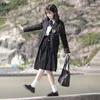衣類セット日本の学校制服 JK ブレザー女性男性プレッピースタイル学生カジュアルスーツ黒長袖上着ジャケット
