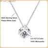 Pendant Necklaces EWYA Real S925 Sterling Silver 1ct Molten Silica Pendant Necklace Women's Party Exquisite Jewelry Diamond Necklace Gift Z230707