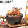 BBQ Grills Borrey Caldron Załącznik stołowy Grill Grill żelazny węgiel drzewny japoński Hibachi przenośny groźba piec piknikowa 230731