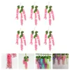 Decorative Flowers 6 Pcs Artificial Outdoor Plants Rattan Flower Hanging Wisteria 110x20cm Cane Pink Pp Wedding