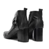 high-heeled 6CM Men's Shoes Korean Style Leather High-top Fashion Business Short Boots Men Pointed Toe b