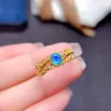 Cluster ringen Mode zilveren bladring met edelsteen 4 mm 5 mm natuurlijke opaal massief 925 sieraden