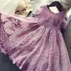 女の子のドレス秋ティーンガール子供のための花柄長袖ガウン子供レースフラワーパーティードレス Vestido Infantil 3 から 8 年 230705