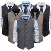 Hommes Gilets Costume Gilet Marron Laine Tweed D'affaires Gilet Veste Casual Slim Fit Gilet Homme Pour Groosmen Homme De Mariage 230705