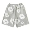 2023 New High Street Kanye Kany Kapok Fulltryckt Foam Print Herr lösa sommarshorts T230706