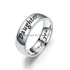 Band Rings I Love You Dad Mom Son Daughter Letter For Women Men Stainless Steel Family Warmth Finger Ring Fashion Jewelry Gift Drop D Dhfu8