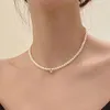 Kolye Kolyeleri Kadınlar İçin İnci Kolye Sözleşmeli Küçük Altın Fasulye Zincir Chocker Fransız Takı Yakalar Para Mujer