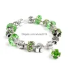 Charm Armbanden Zomer Stijl Crystal Charms Bangles Sier Plated Europese Authentieke Kralen Ketting Armband Voor Vrouwen Originele Diy Jewel Dhnme