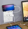 米国標準コンセントエクステンダーホテルオフィスホームキッチンコンセント延長電源タップ 2 USB 1Type C 3 AC コンセントプラグアダプター