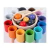 Autres Jouets Boules Tasses Trieur En Bois Jeu Tri Comptage Arc-en-ciel bébé Apprentissage Préscolaire Éducation spielzeug Jouet Montessori 230705