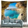 Tapissries Dome Cameras Landscape Mystic Cave Ocean Tapestry Wall Hanging Decoration Boho Bedroom Home Decor Room Stor Bakgrund Tygtryck R230714