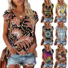 Vrouwen T-shirts Voor Vrouwen Womens Korte Mouw Tops Dressy Zomer V-hals Casual Trendy Blouses Tees Mode Vrouw 2023 Kleding