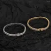 Bracelets porte-bonheur EYIKA Hiphop Bling Iced Out CZ Baguette Bracelet Carré Rectangle Zircon Tennis Rappeur Hommes Bracelet Femmes Fine Jewelry