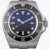 Relógios masculinos 44 mm moldura de cerâmica profunda Sea-dweller Sapphire Cystal Aço inoxidável Glide Lock Fecho sólido Automático Mecânico Masculino Luxo Master Relógio de pulso R07