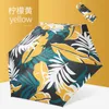 Umbrellas Sunscreen UV Protection Flower Black Umbrella Six Bone Five-fold Umbrella Folding Ultra-light Dual-purpose Rain Gear