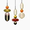 Luminárias pendentes luzes de vidro multicolorido moderno para sala de jantar cabeceira colorido abajur pendurado decoração de casa interior
