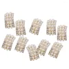 Brooches 10pcs Golden Crystal Rhinestone Button Brooch Bouquet