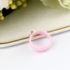 Band Rings Design Women Lady Rings Smooth Curved Surface lovely Cute Light Pink Color Ceramic Rings Jewelry Christmas Engagement Gift 230706