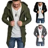 Trench da uomo Cardigan Coat Uomo Tinta unita Autunno Inverno Slim Pure Giacca da uomo antivento