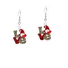 Dangle Boucles D'oreilles 2023 Santa Claus Acrylique Boucle D'oreille Pour Les Femmes Amour Coeur Époxy Bijoux Cadeau