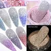 Nagelglitter Reflekterande Termiskt Nagelpulver Glitter Nail Shinning Kristall Paljett Krom Pigment UV Gel Polish Nail Art Decoration 230705